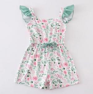 PINK SAGE FLORAL ROMPER