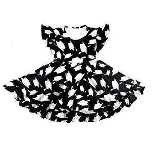 GRADUATION TWIRL DRESS - BLACK