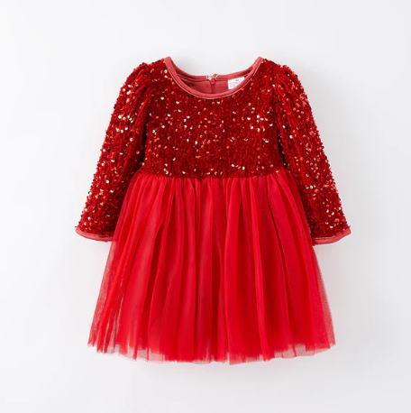 RED SPARKLE TULLE DRESS