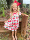 APPLE  BACK TO SCHOOL DRESS WITH POCKETS