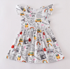 BACK TO SCHOOL RAINBOW FLUTTER DRESS