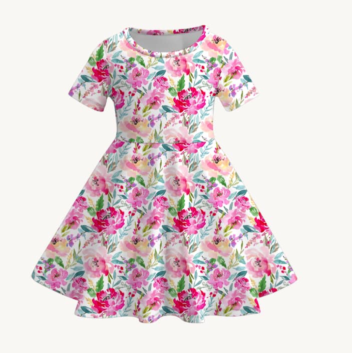 SPRING FLORAL TWIRL DRESS - PREORDER