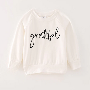 WHITE GRATEFUL CREWNECK TOP