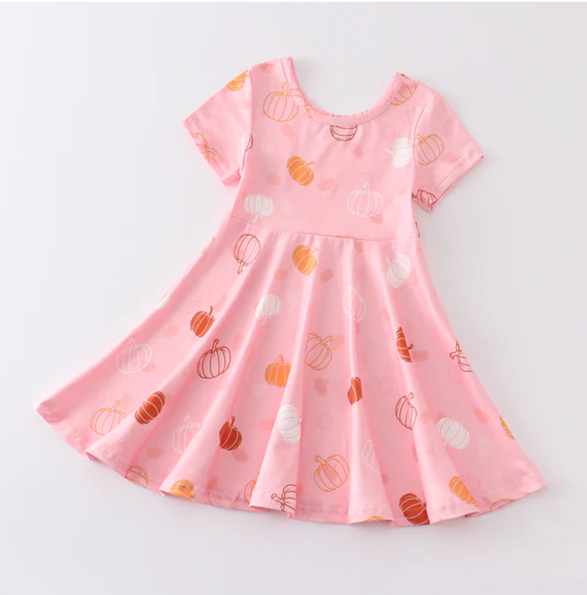 PINK PUMPKIN TWIRL DRESS