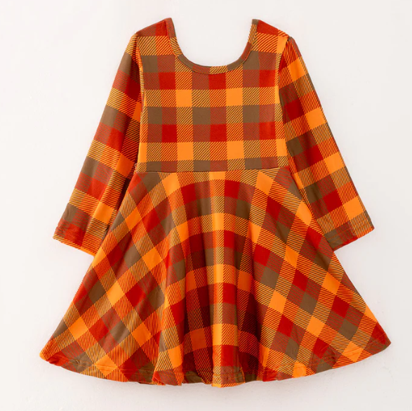 FALL PLAID TWIRL DRESS