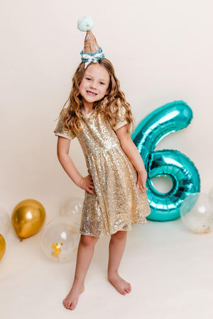 EVA GOLD SPARKLE DRESS PRESALE