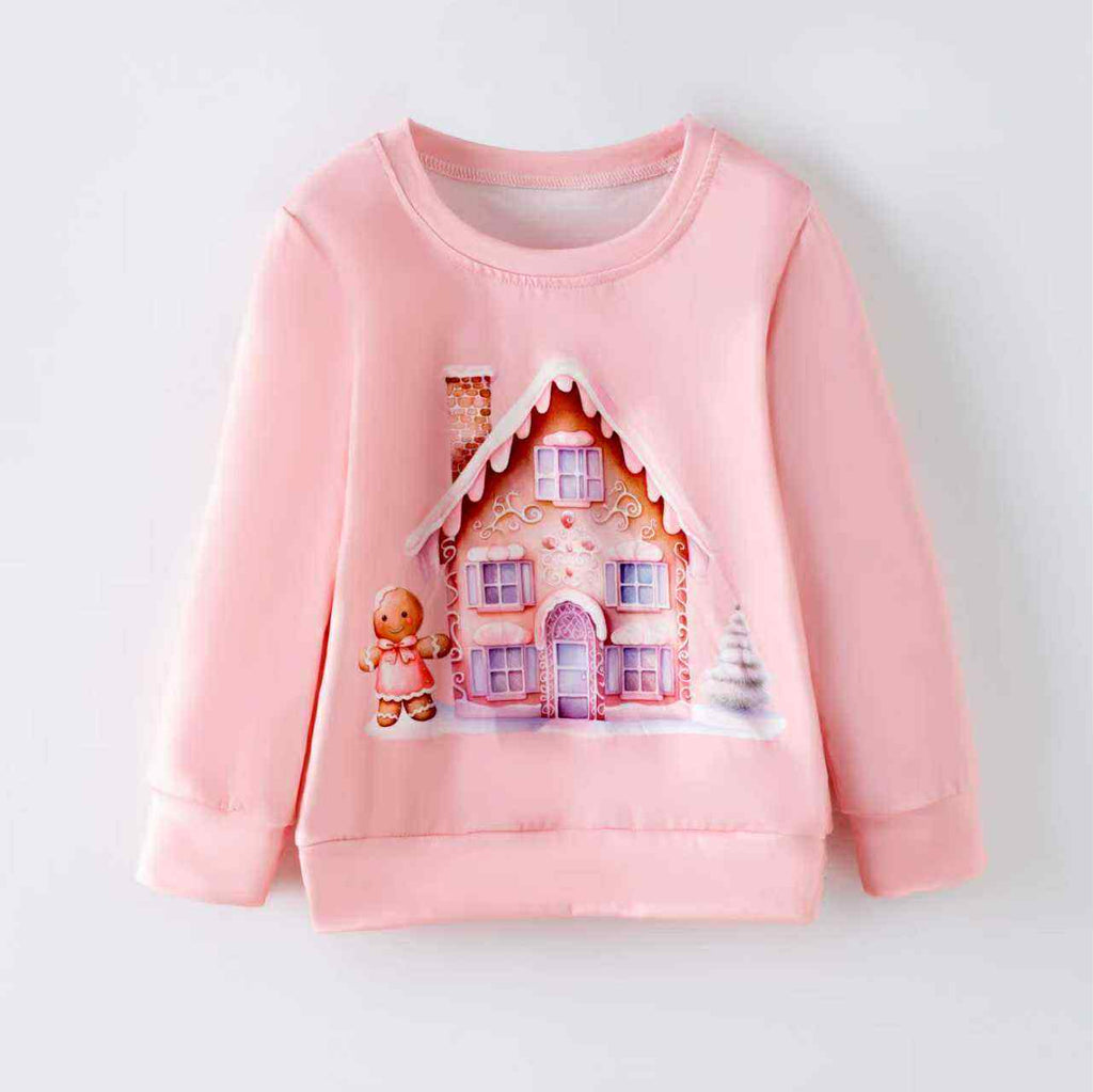 GINGERBEAD HOUSE CREWNECK TOP