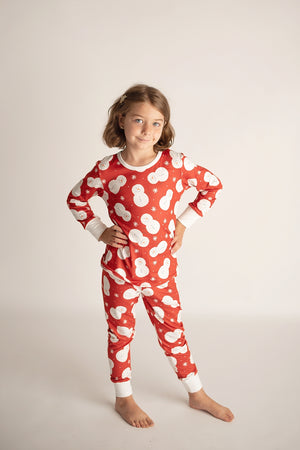 SNOWMAN RED PAJAMAS