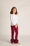 WINE RUFFLE PANTS