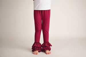 WINE RUFFLE PANTS