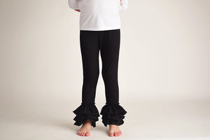 BLACK RUFFLE PANTS