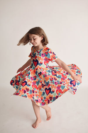 VALENTINE HEARTS TWIRLY DRESS