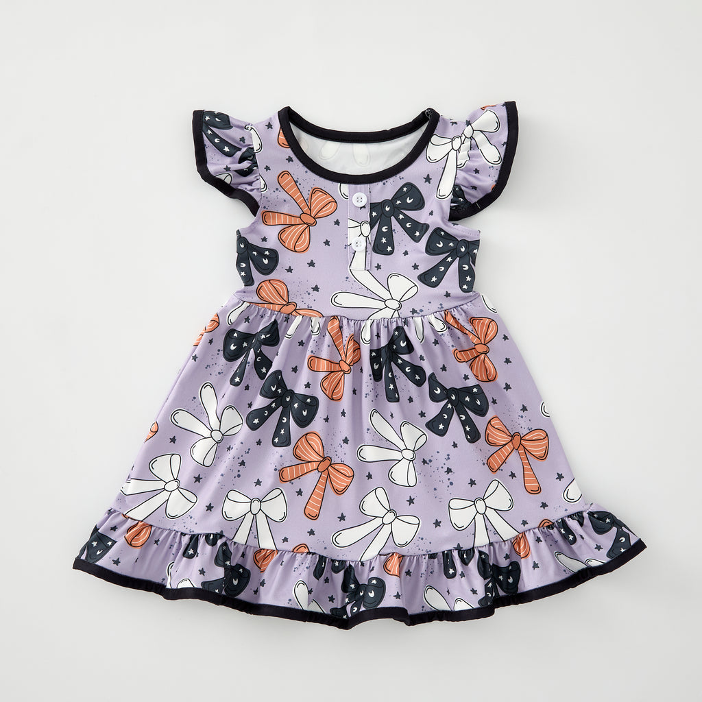 HALLOWEEN PURPLE BOW DRESS DRESS - Halloween2025
