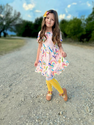 BACK TO SCHOOL RAINBOW PAINT DRESS