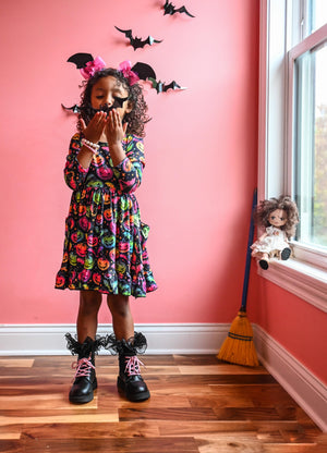 HALLOWEEN SPOOKY NEON PUMPKIN DRESS