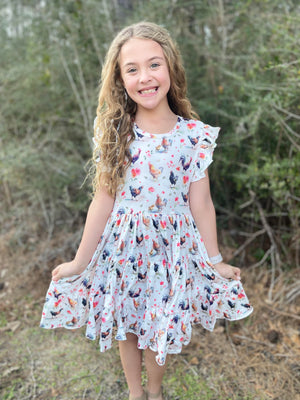 CHICKEN FLUTTER DRESS