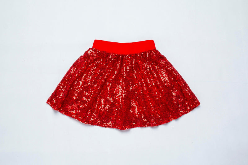 EVA SPARKLE SKIRT - RED