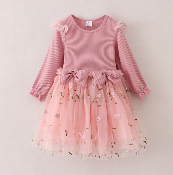 FALL DUST PINK TULLE DRESS