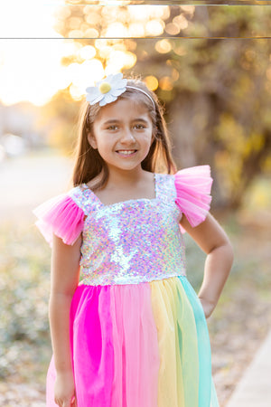 SPRING RAINBOW SPARKLE TUTU DRESS