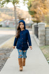 DENIM BUTTONED HOODIE