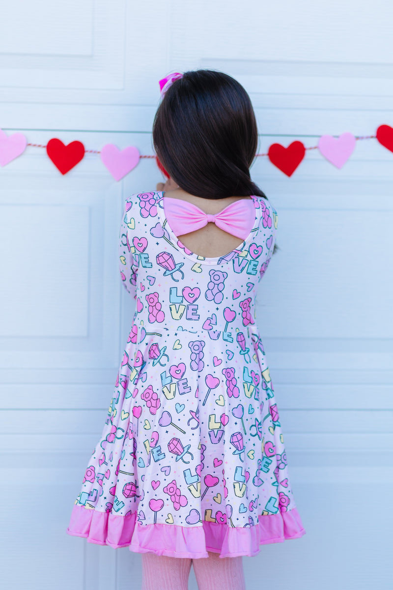 LOVE GUMMY CANDY BACK BOW DRESS