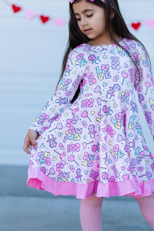 LOVE GUMMY CANDY BACK BOW DRESS