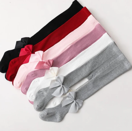 BOW TIGHTS - 5 COLORS