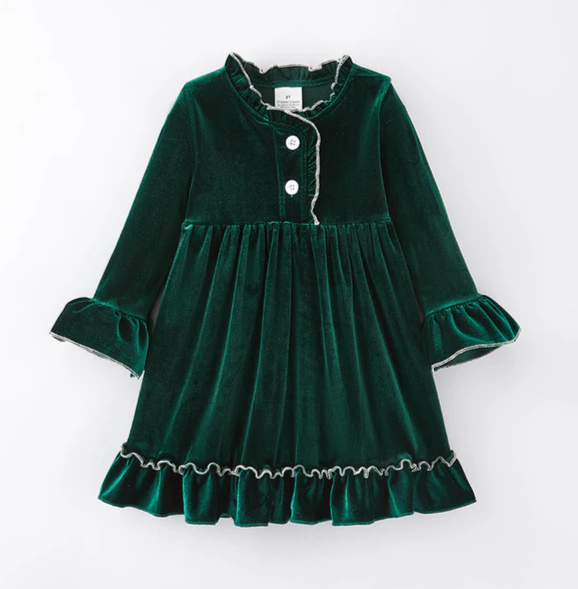 GREEN VELVET NIGHTGOWN  - Christmas2025  - Nightwear2025