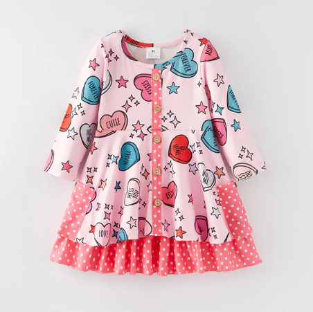 VALENTINE HEARTS DRESS WITH POCKETS