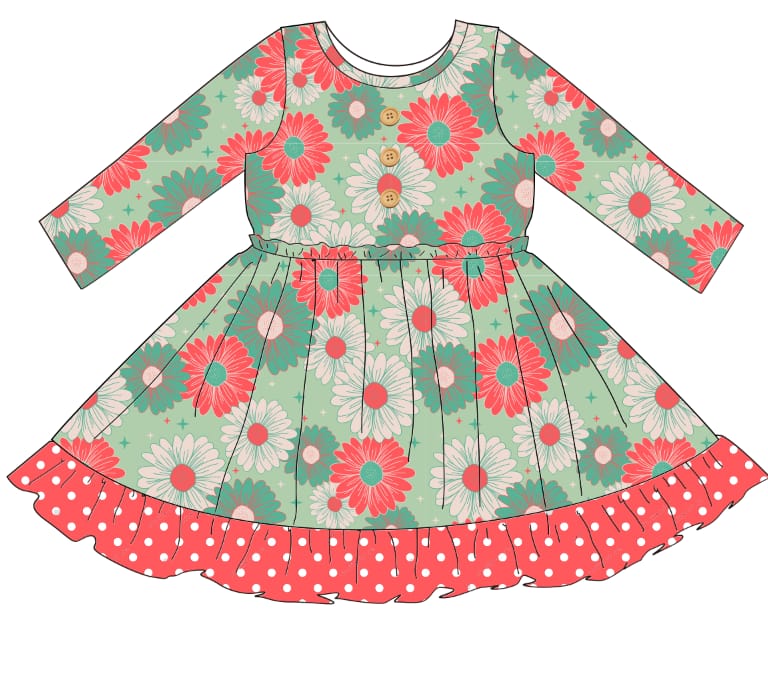 CHRISTMAS FLORAL DRESS - PREORDER