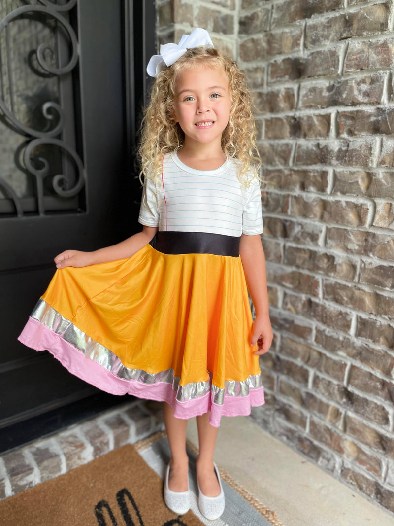 PENCIL TWIRLY DRESS  KIDS & ADULTS   PRE-ORDER