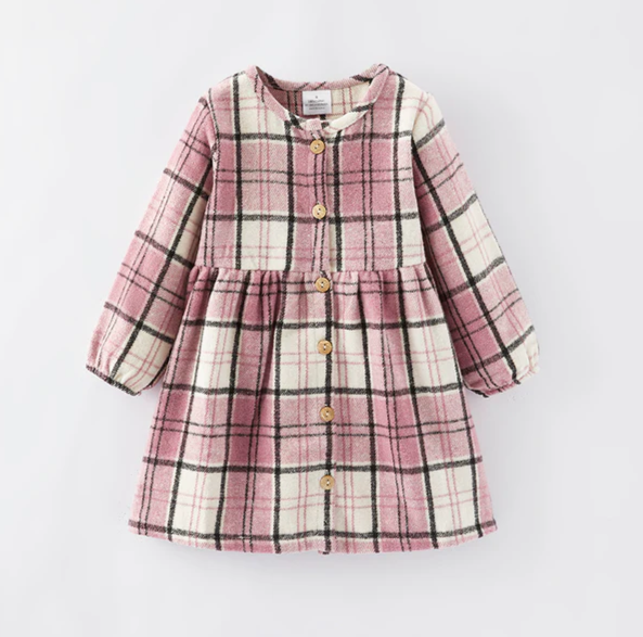 FALL PINK PLAID DRESS