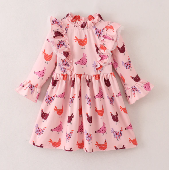 FALL CHICKEN PINK DRESS