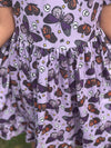 BUTTERFLY SKULL PURPLE RUFFLE DRESS