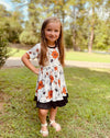 SPIDER & FALL FLORAL RUFFLE DRESS