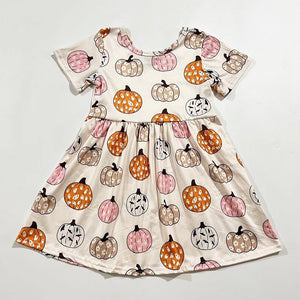 EMMA PUMPKINS SHORT SLEEVES DRESS