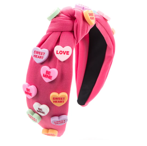 VALENTINE HEARTS HEADBAND - DARK PINK