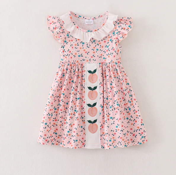 PEACH FLORAL DRESS