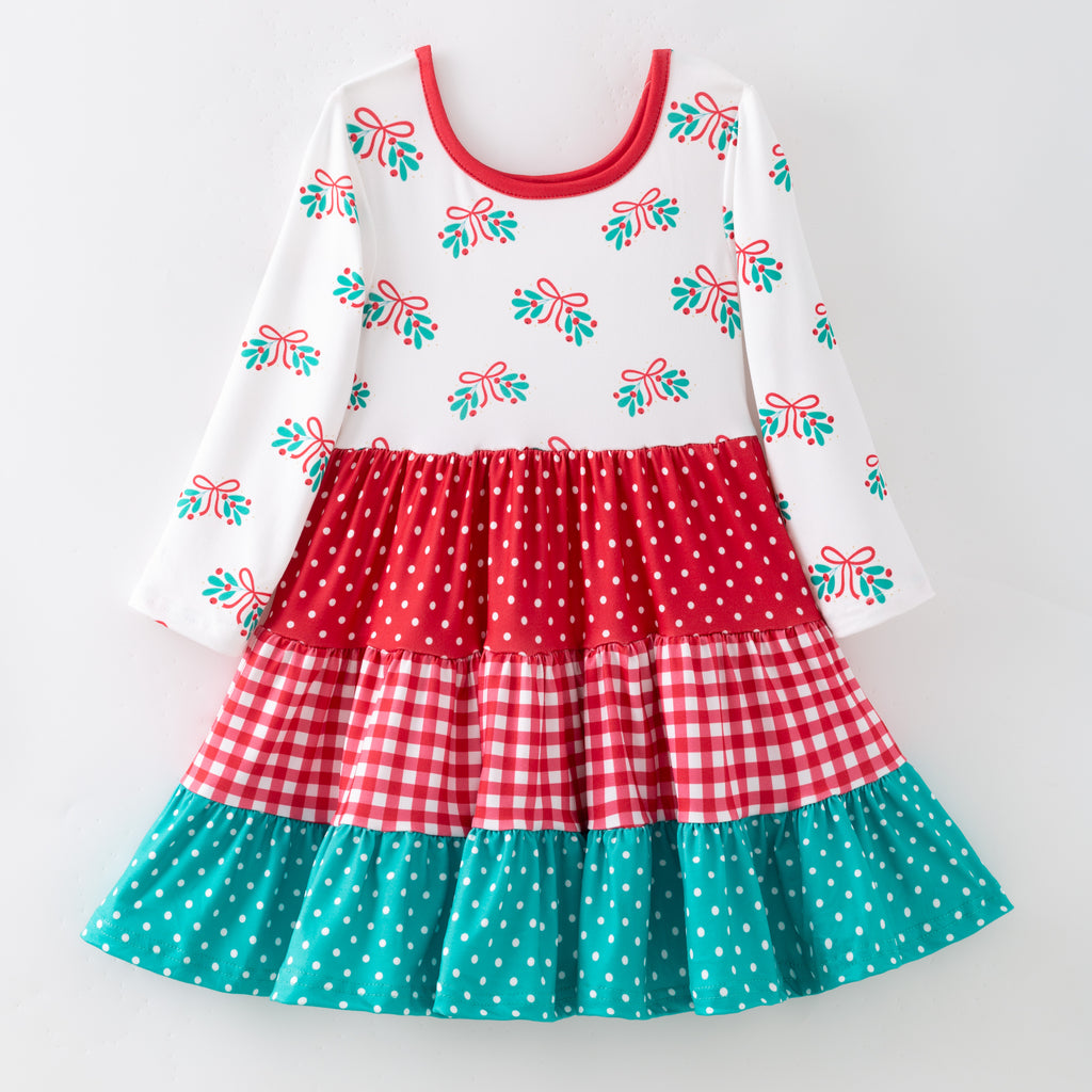 CHRISTMAS HOLLY LAYER DRESS - Christmas2025