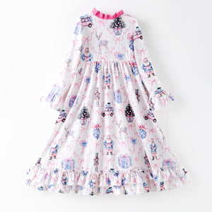 CHRISTMAS NUTCRACKER BOW NIGHTGOWN - PINK -  Christmas2025 - PREORDER