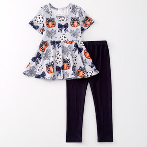 CUTE GHOST AND PUMPKIN LEGGINGS SET