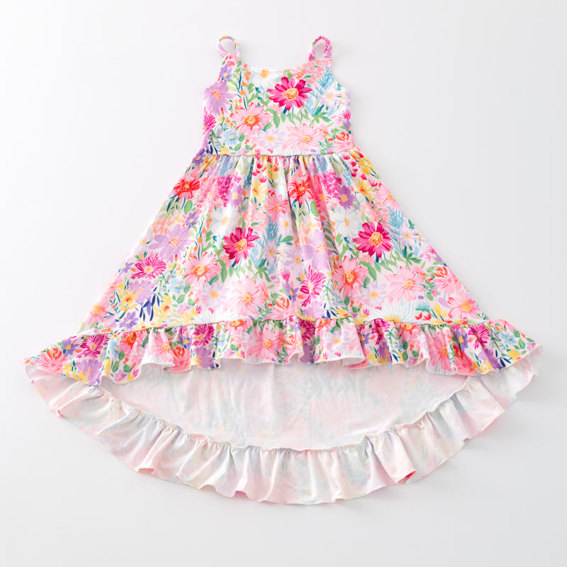 SPRING FLORAL HI LO DRESS