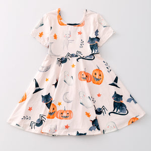 SPOOKY CATS TWIRL DRESS