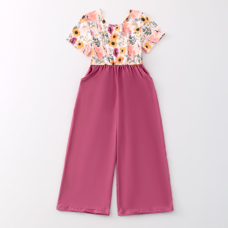 ADDISON FLORAL SHORT SLEEVES JUMPSUIT