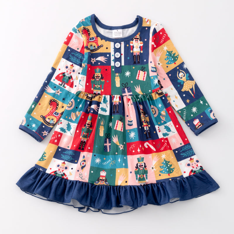 CHRISTMAS BALLERINA PATCH DRESS