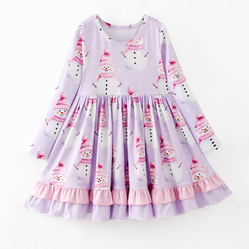 SNOWMAN RUFFLE DRESS  - Christmas2025 - Preorder