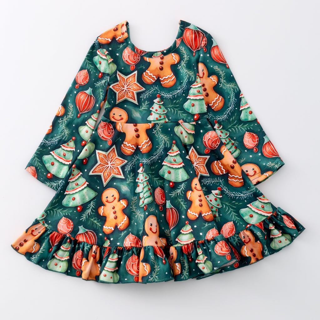 GINGERBREAD COOKIE RUFFLE DRESS