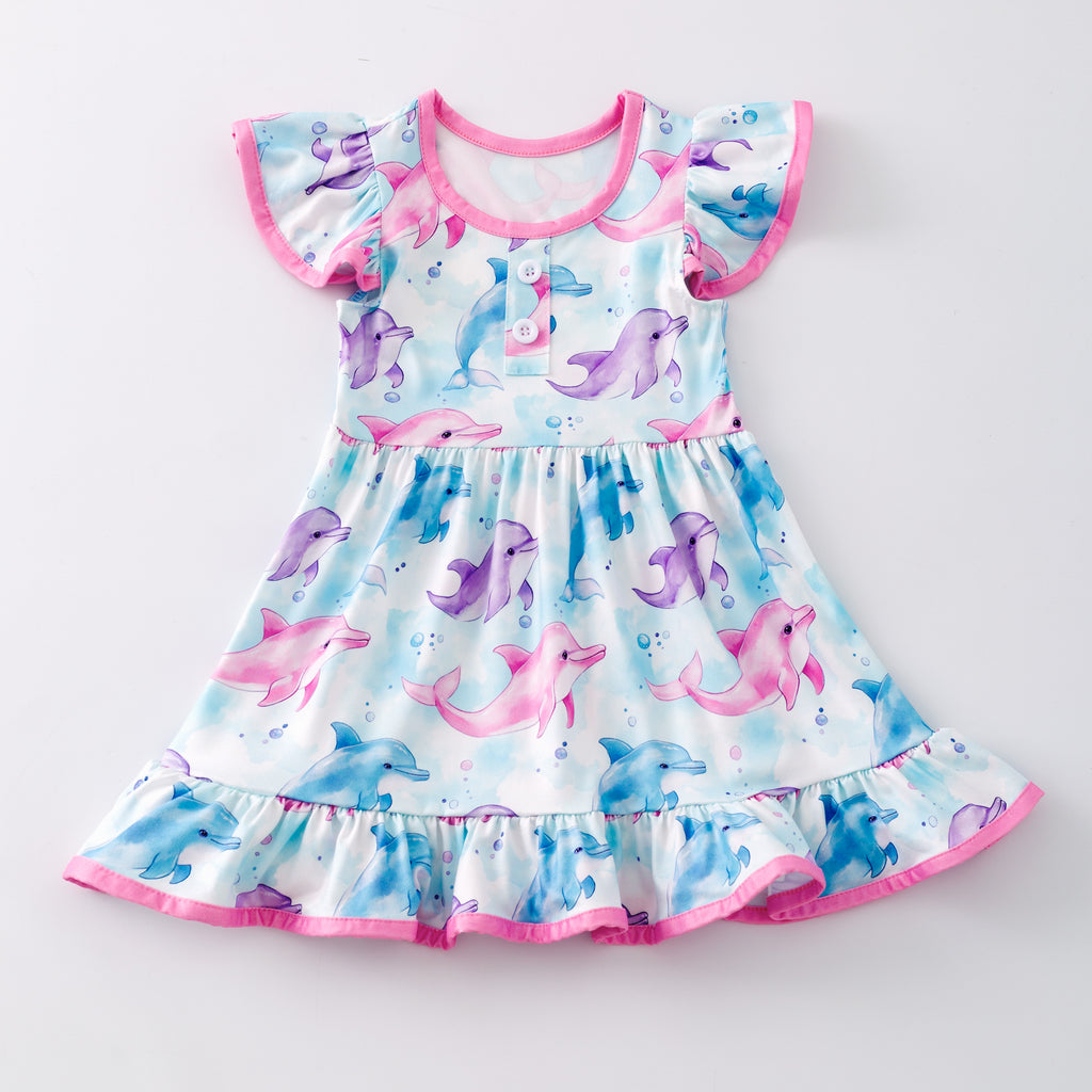 DOLPHIN BUTTON DRESS