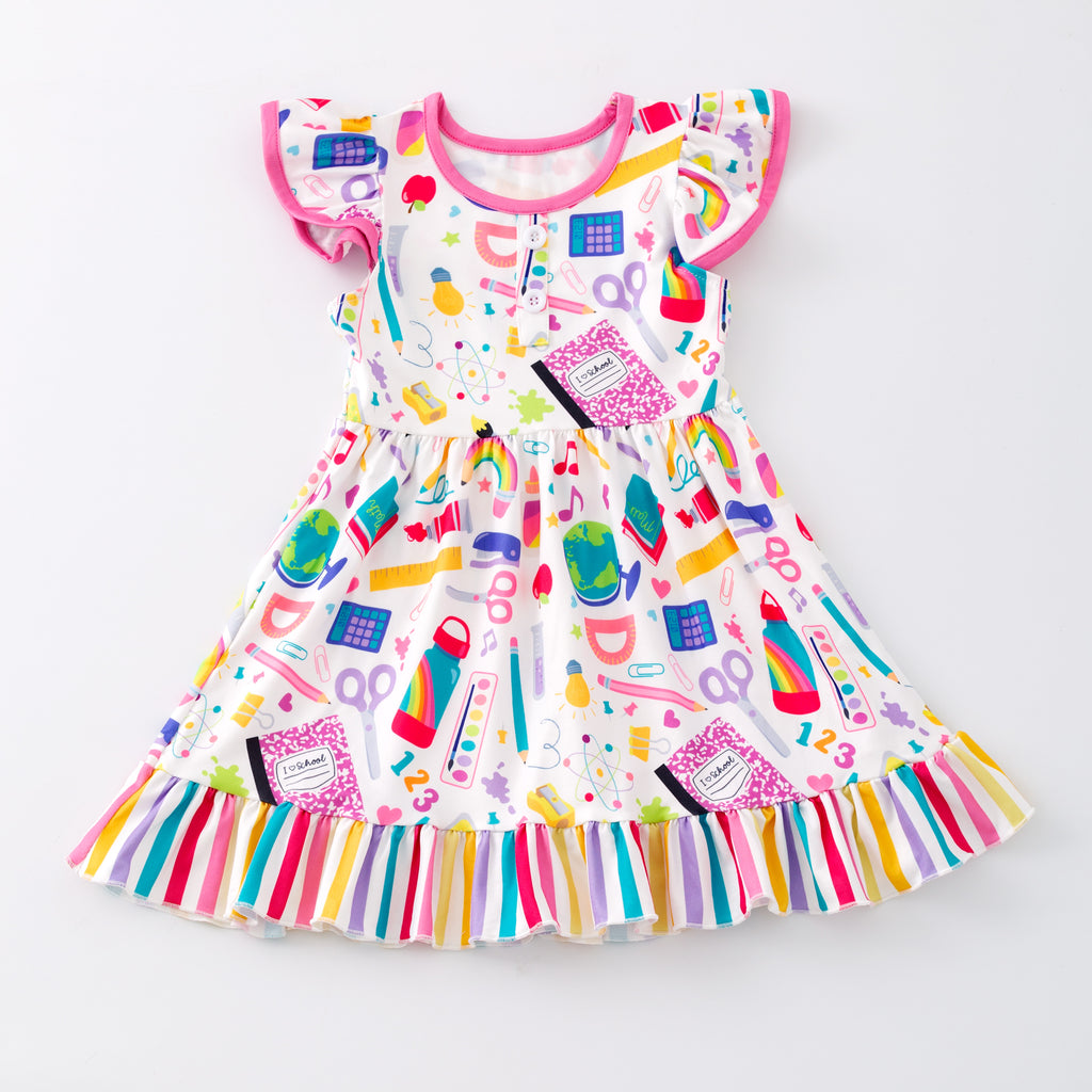I HEART SCHOOL STRIPE DRESS