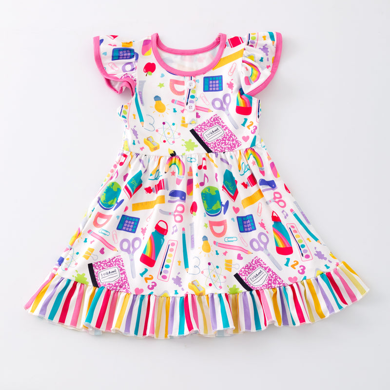 I HEART SCHOOL STRIPE DRESS